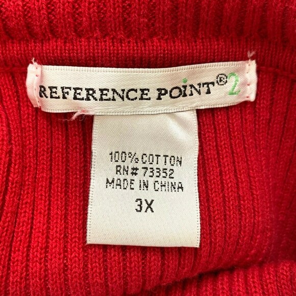 Reference Point Ribbed Turtleneck Sweater Women Plus 3X Red Long Sleeve - Picture 9 of 9